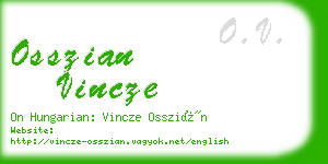 osszian vincze business card